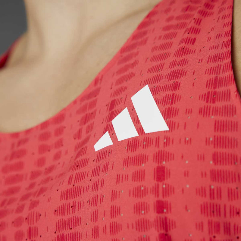 Playera Deportiva Adidas Singlet Adizero Sin Mangas Naranja Hombre