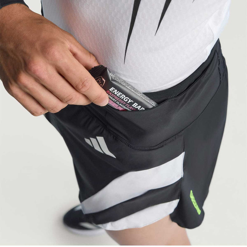 Short Deportivo Adidas ADIZERO Negro Blanco Hombre