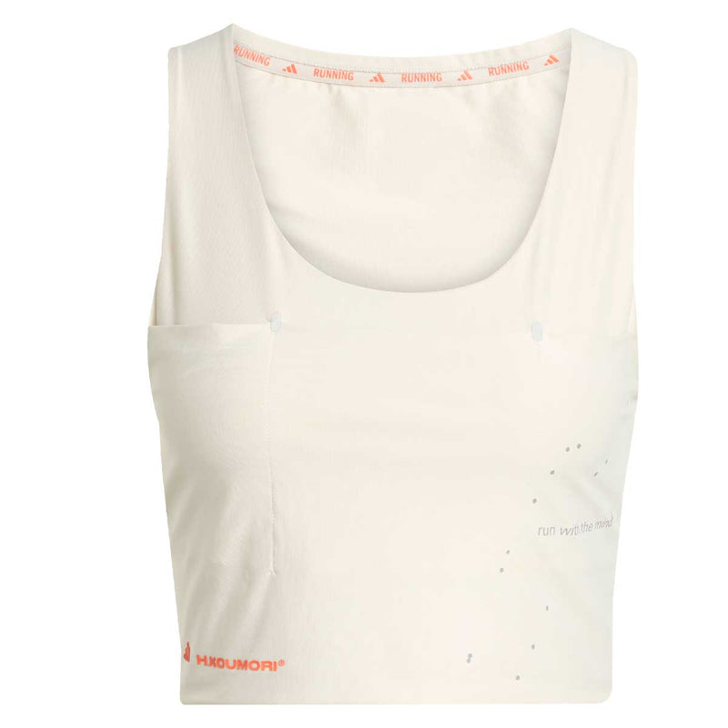 Training Crop Top Deportivo Adidas by H.Koumori Beige Mujer