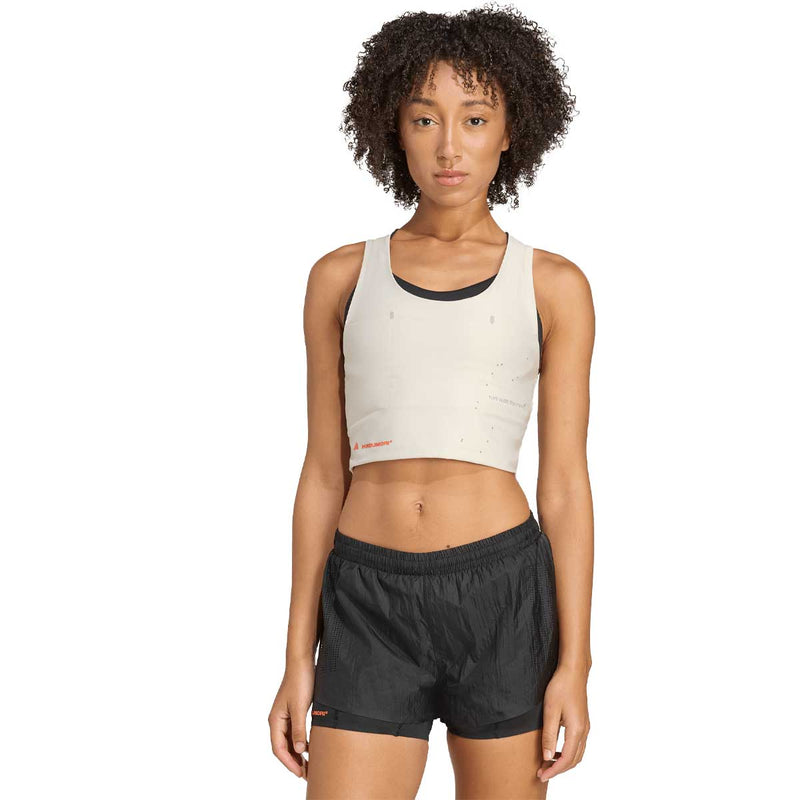 Training Crop Top Deportivo Adidas by H.Koumori Beige Mujer