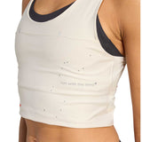 Training Crop Top Deportivo Adidas by H.Koumori Beige Mujer