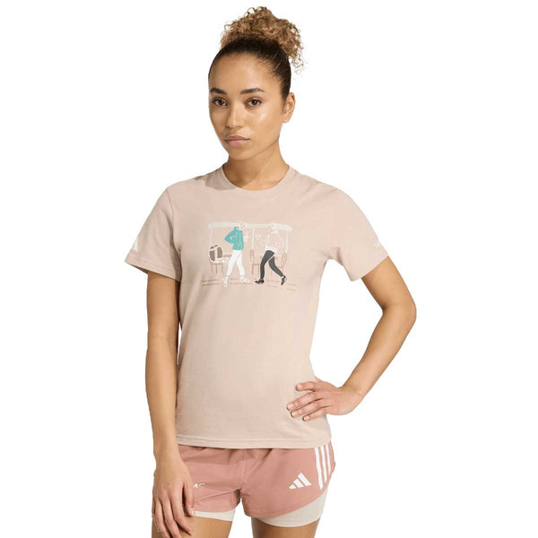 Playera Deportiva Adidas Mexico GFX T Beige Mujer