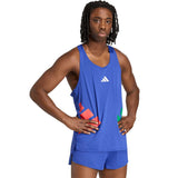 Playera Adidas Sin Mangas ADIZERO Azul Hombre