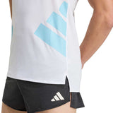 Playera Adidas Sin Mangas ADIZERO Blanco Celeste Hombre