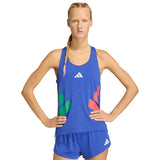 Playera Adidas Sin Mangas ADIZERO Azul Marino Hombre