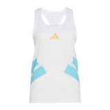 Playera Adidas Sin Mangas ADIZERO Blanco Azul Mujer