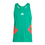 Playera Adidas Sin Mangas ADIZERO Verde Rojo Hombre