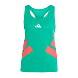 Playera Adidas Sin Mangas ADIZERO Verde Rojo Mujer