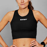 Crop Top Deportiva Saysky Flow Race Negro Mujer