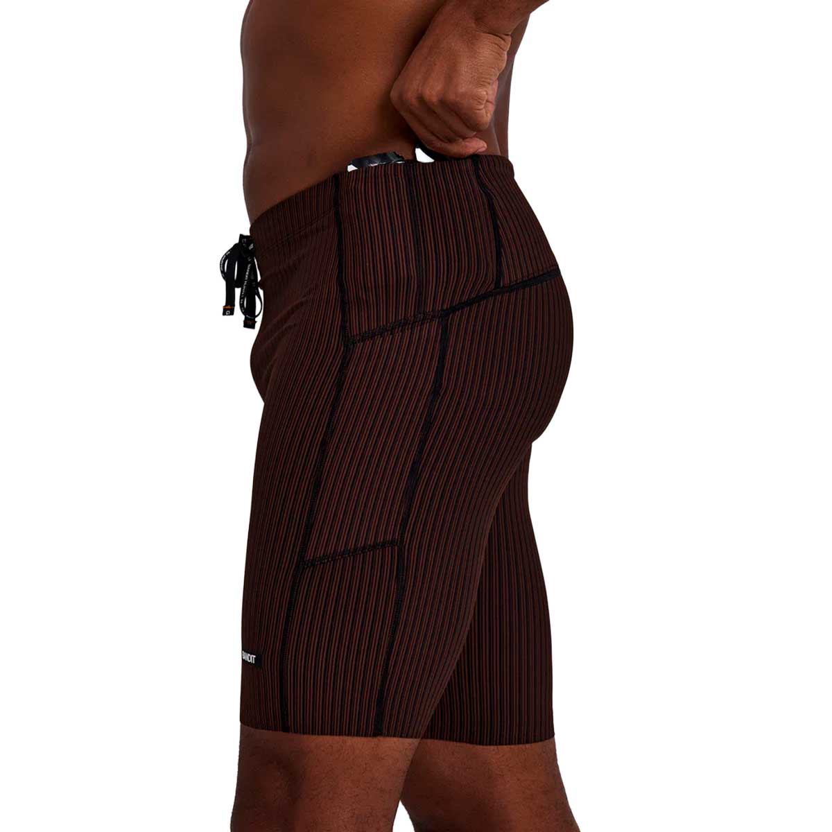 Short Bandit Striped Cadence™ 7 Pocket Lined Half Tights Cacao Black Hombre