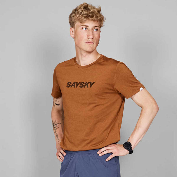 Playera Deportiva Saysky Logo Pace T-shirt Marrón Hombre