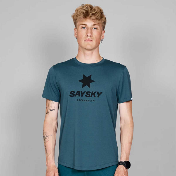 Playera Deportiva Saysky Logo Combat T-shirt Cian Hombre