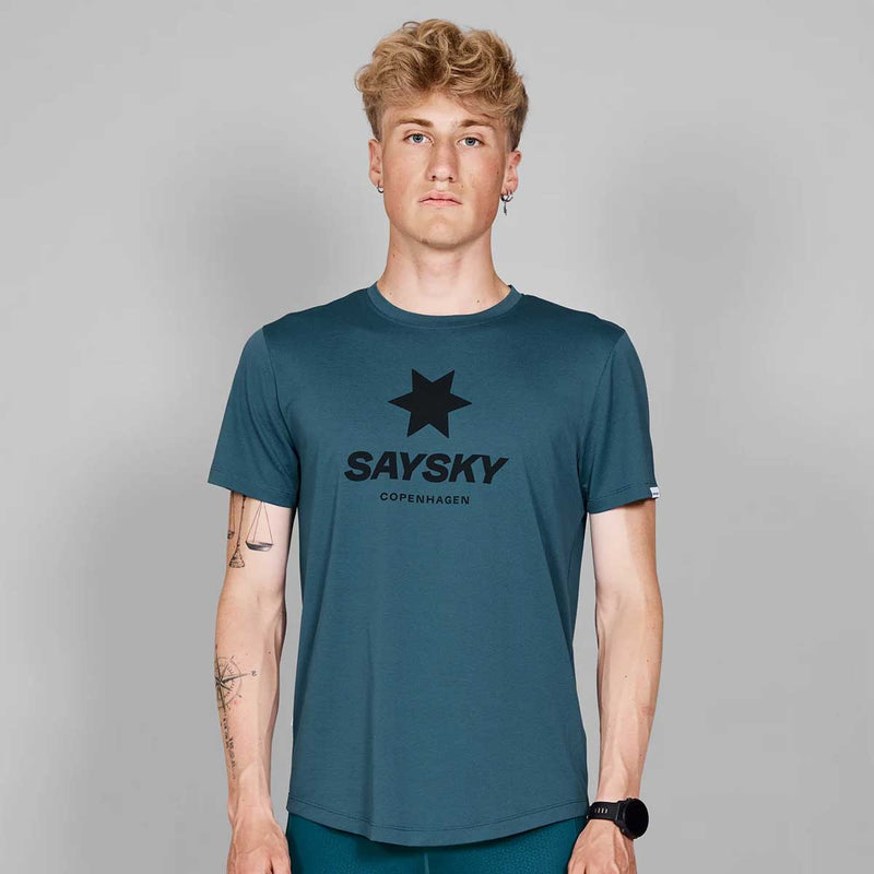 Playera Deportiva Saysky Logo Combat T-shirt Cian Hombre