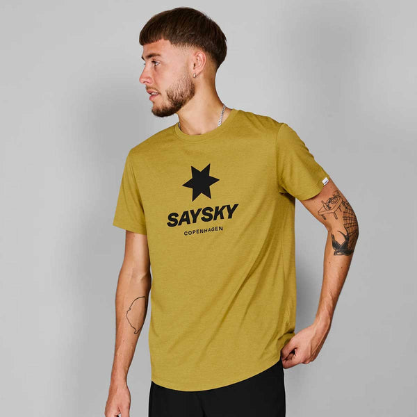Playera Deportiva Saysky Logo Combat T-shirt Mostaza Hombre