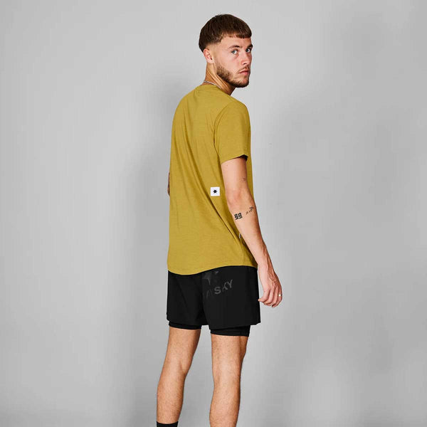 Playera Deportiva Saysky Logo Combat T-shirt Mostaza Hombre