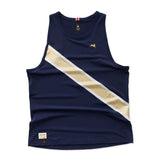 Playera Deportiva Tracksmith Strata Singlet Navy Dorado Hombre