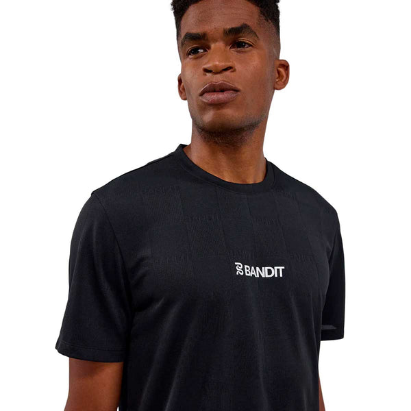 Playera Bandit Cheque Jacquard Sleeve Tee Black Hombre