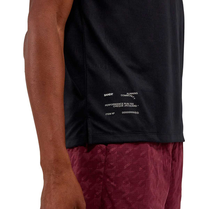 Playera Bandit Cheque Jacquard Sleeve Tee Black Hombre