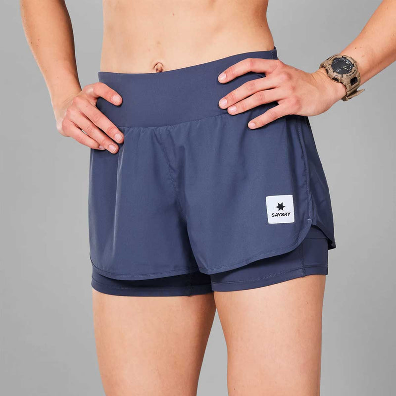 Short Deportivo Saysky Pace 2 in 1 3 Pulgadas Azul Mujer