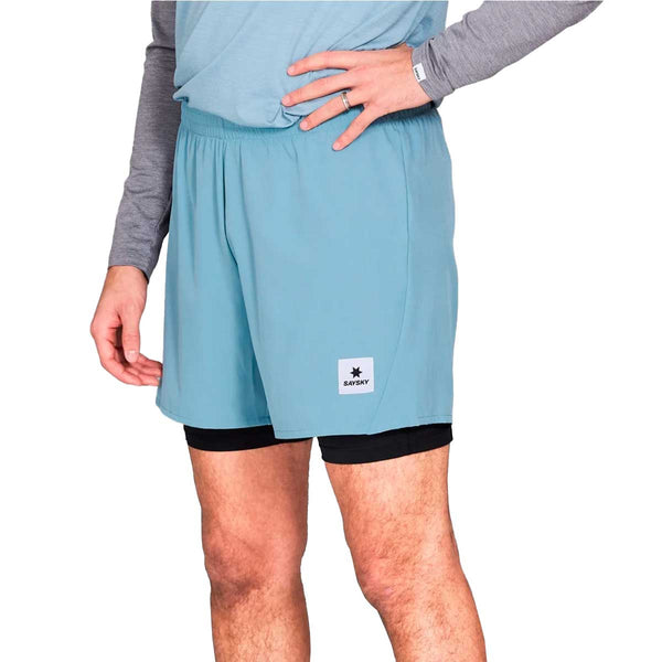 Short Deportivo Saysky 2 IN 1 PACE SHORTS 5" Azul Cielo Hombre
