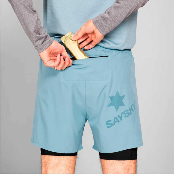 Short Deportivo Saysky 2 IN 1 PACE SHORTS 5" Azul Cielo Hombre