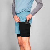 Short Deportivo Saysky 2 IN 1 PACE SHORTS 5" Azul Cielo Hombre