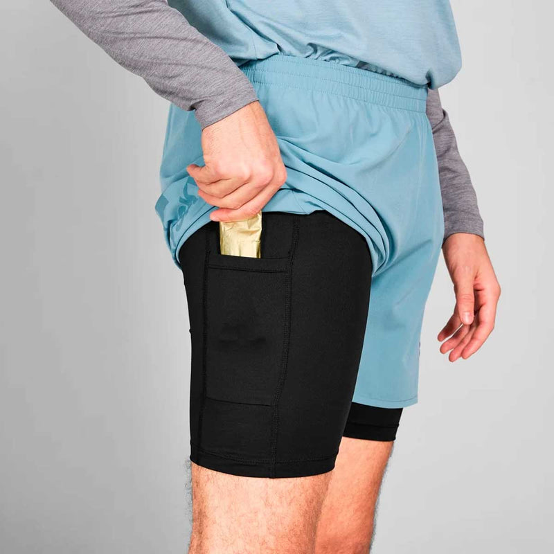 Short Deportivo Saysky 2 IN 1 PACE SHORTS 5" Azul Cielo Hombre