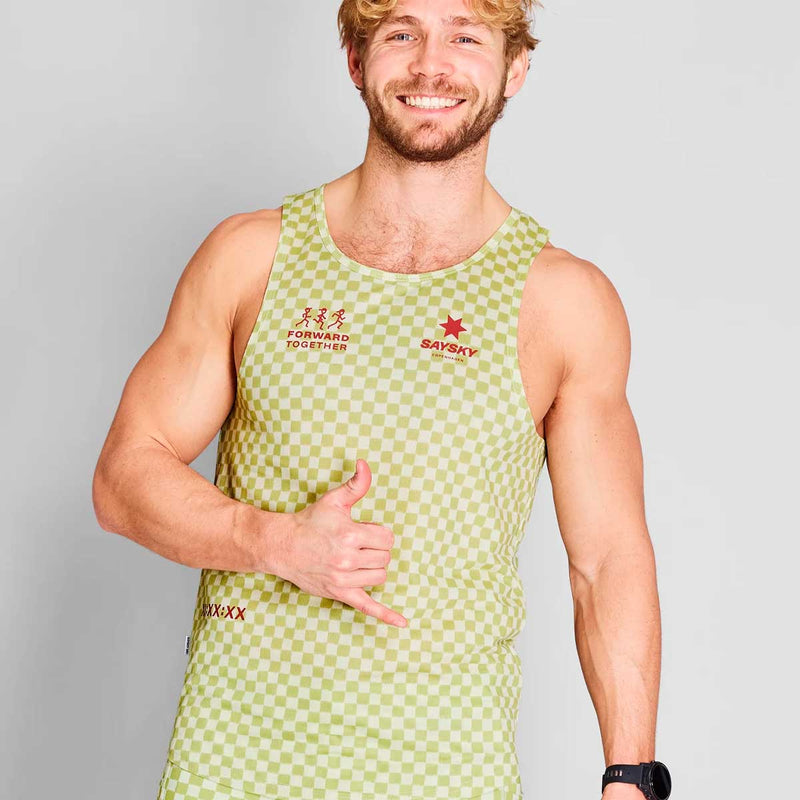 Playera Deportiva Saysky Checker Combat Singlet Verde Hombre