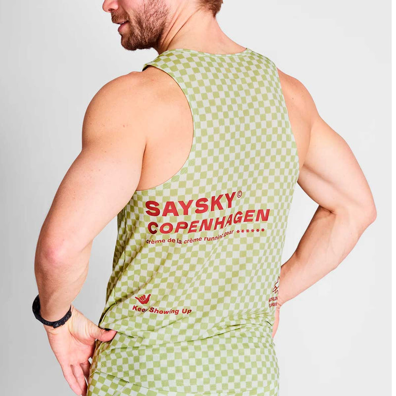 Playera Deportiva Saysky Checker Combat Singlet Verde Hombre