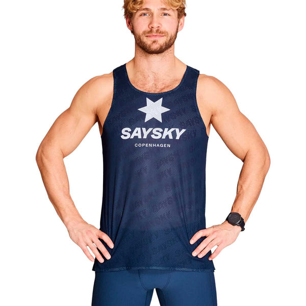 Playera Deportiva Saysky Flow Air Singlet Azul Hombre