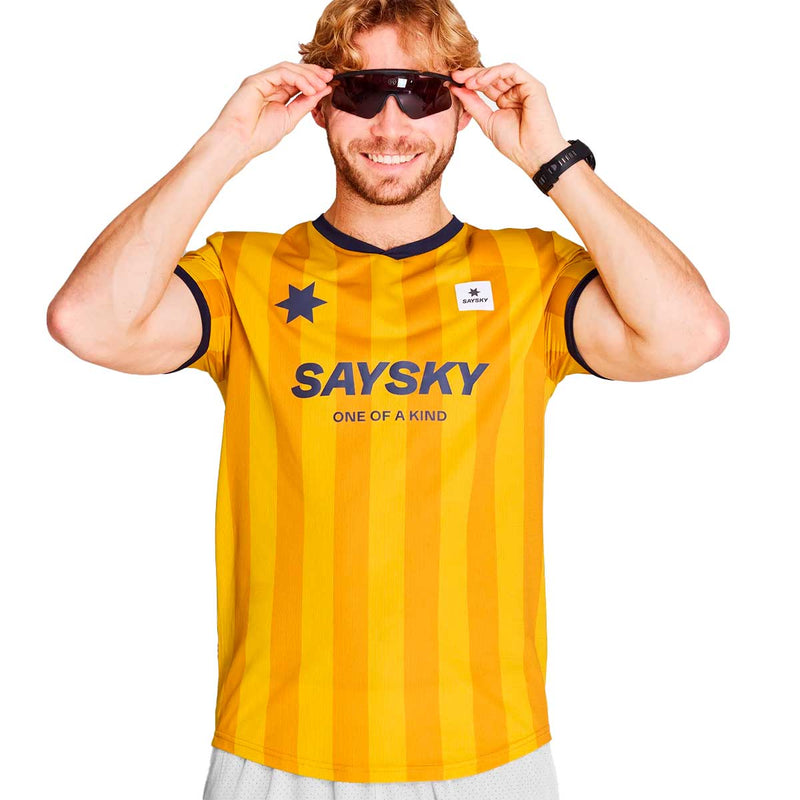 Playera Deportiva Saysky Stripe Combat T-Shirt Amarillo Hombre