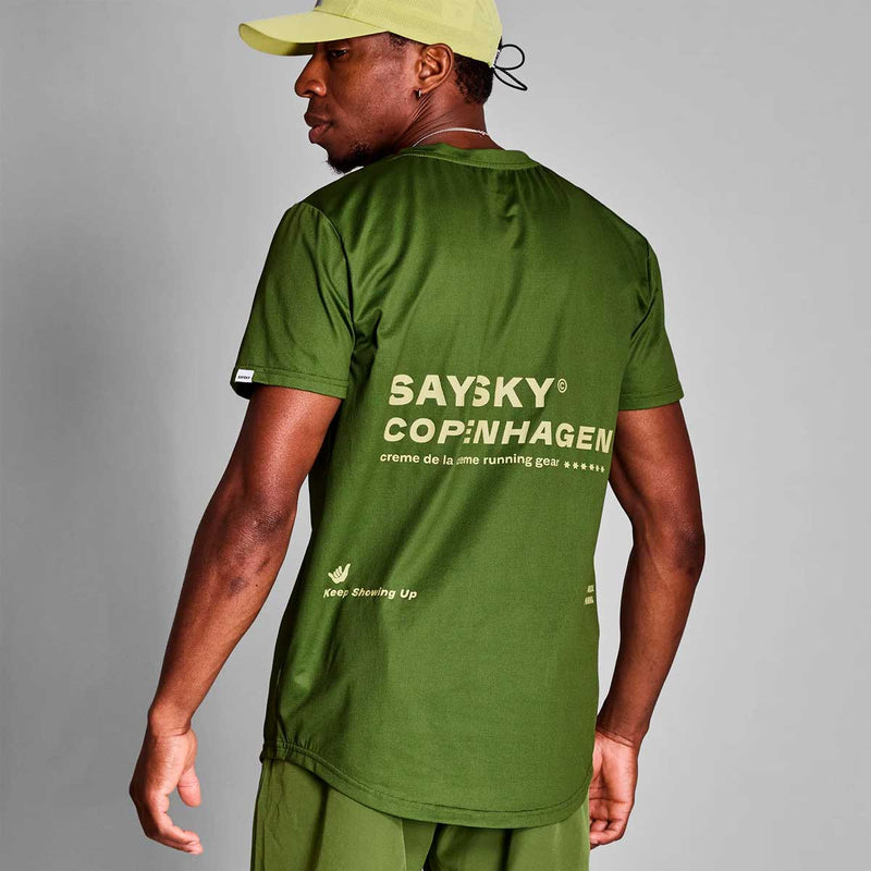 Playera Deportiva Saysky Checker Combat T-Shirt Verde Hombre