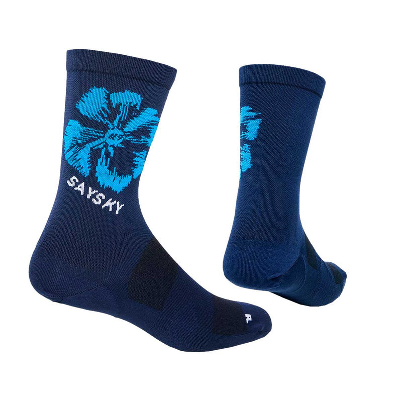 Calceta Deportiva Saysky Flower Combat High Socks Azul Unisex