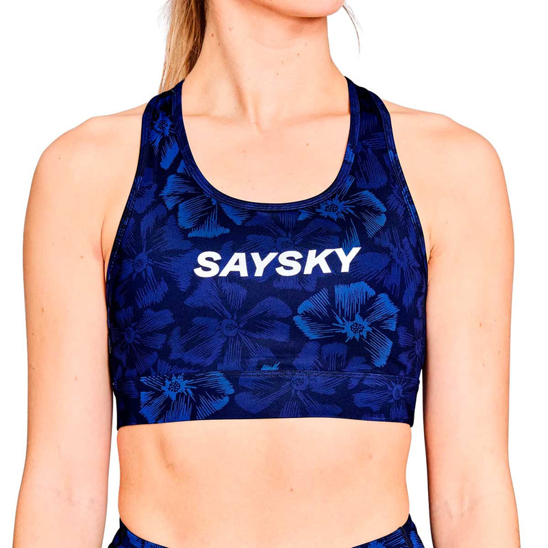 Top Deportiva Saysky Flower Combat Sports Bra Azul