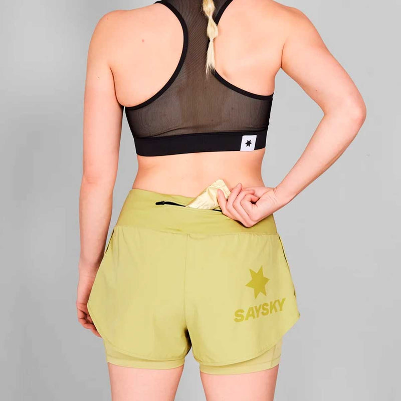 Short Deportivo Saysky 2 in 1 Pace Shorts 3'' Verde Mujer