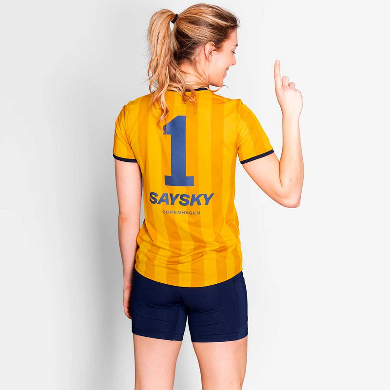 Playera Deportiva Saysky Stripe Combat T-Shirt Amarillo Mujer