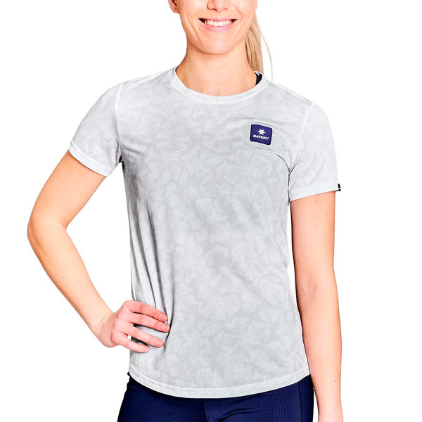 Playera Deportiva Saysky Flower Combat T-Shirt Blanco Mujer