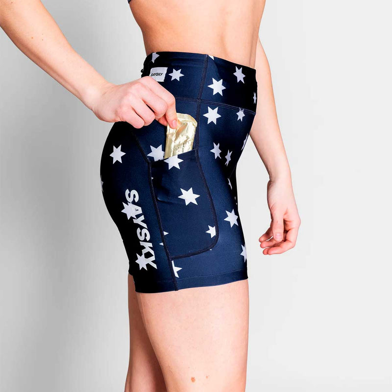Short Deportivo Saysky Star Combat+ Short Tights 7" Azul Mujer