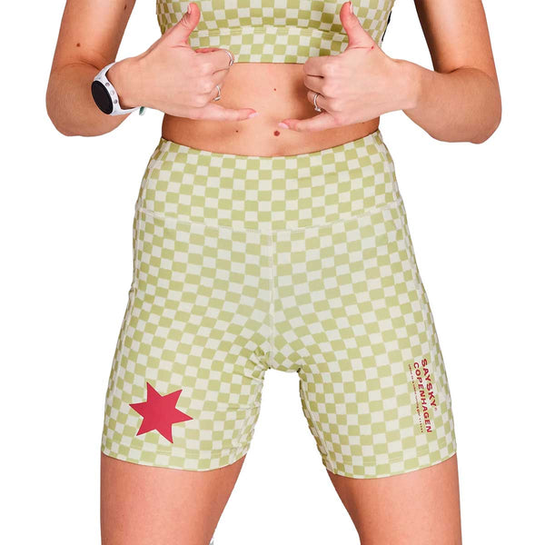 Short Deportivo Saysky Checker Combat+ Short Tights 7" Verde Multi Mujer