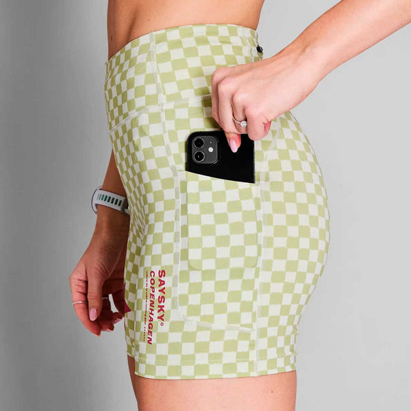 Short Deportivo Saysky Checker Combat+ Short Tights 7" Verde Multi Mujer