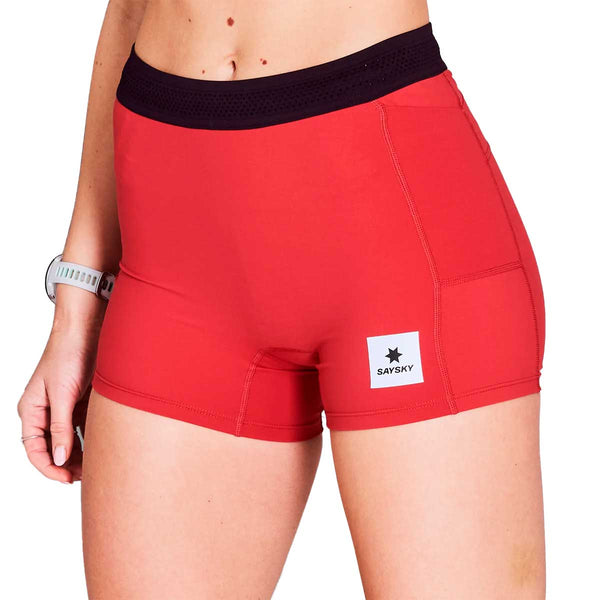 Short Deportivo Saysky Flow+ Race Short Tights 4" Rojo Mujer