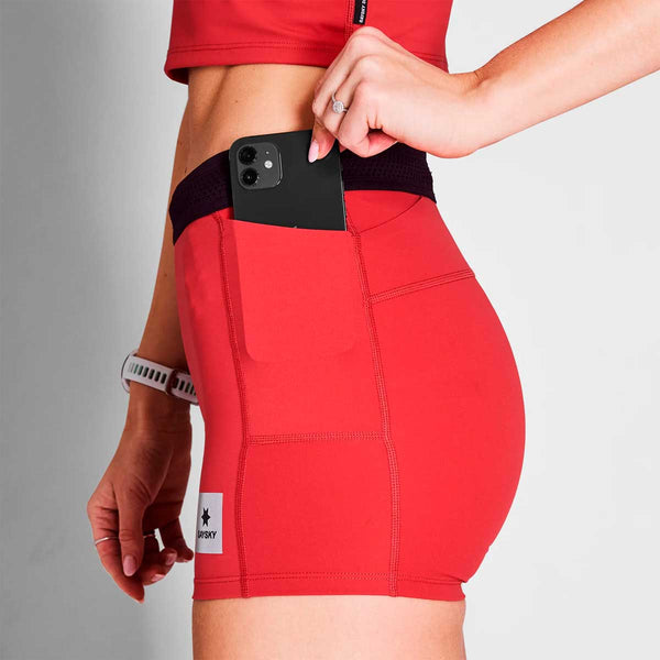 Short Deportivo Saysky Flow+ Race Short Tights 4" Rojo Mujer