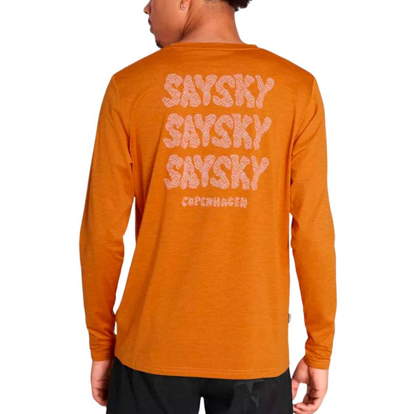 Playera Saysky Logo Pace Long Sleeve Reflective Naranja Hombre