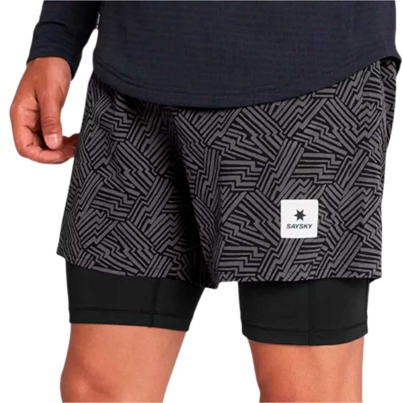 Short Deportivo Saysky 2 in 1 Pace Shorts 5'' Reflective Negro Hombre