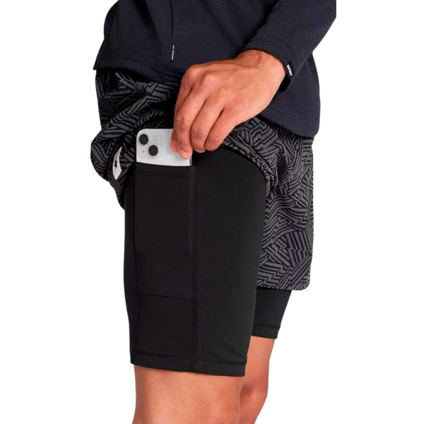 Short Deportivo Saysky 2 in 1 Pace Shorts 5'' Reflective Negro Hombre