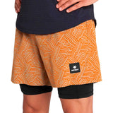 Short Deportivo Saysky 2 in 1 Pace Shorts 5'' Reflective Naranja Hombre