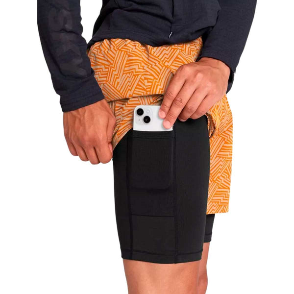 Short Deportivo Saysky 2 in 1 Pace Shorts 5'' Reflective Naranja Hombre