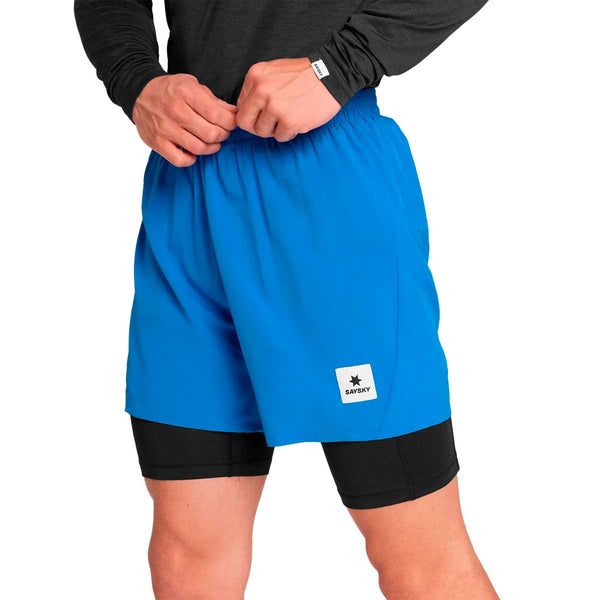 Short Deportivo Saysky Pace 2 in 1 Shorts 5'' Azul Negro Hombre