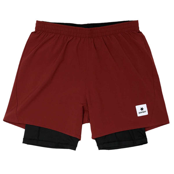 Short Deportivo Saysky Pace 2 in 1 Shorts 5'' Vino Negro Hombre