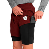 Short Deportivo Saysky Pace 2 in 1 Shorts 5'' Vino Negro Hombre